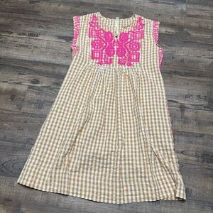 Pink and Tan Kids Dress